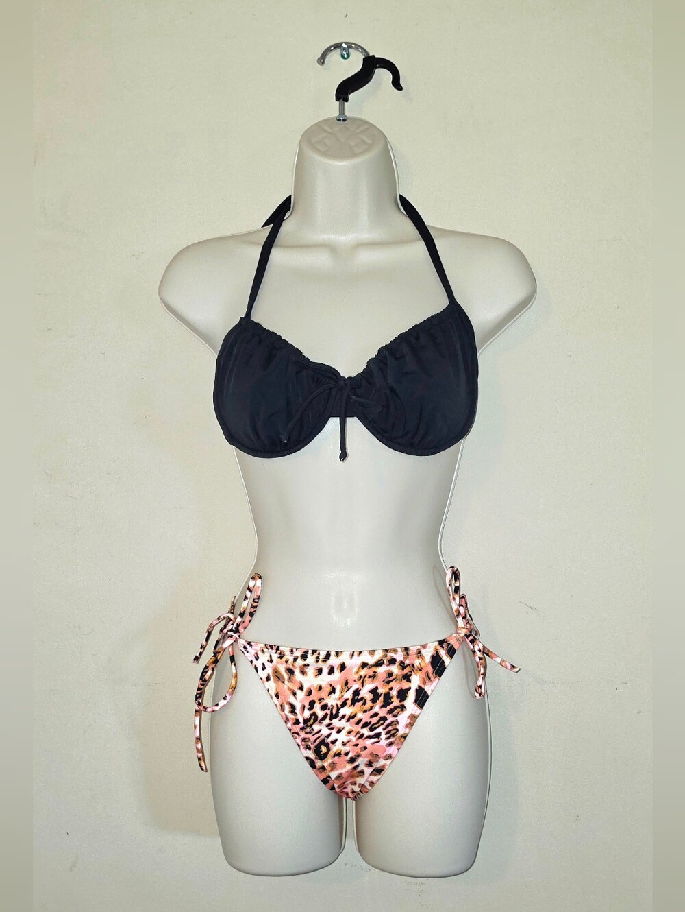 Women’s French-Cut Black Halter Bikini Top
